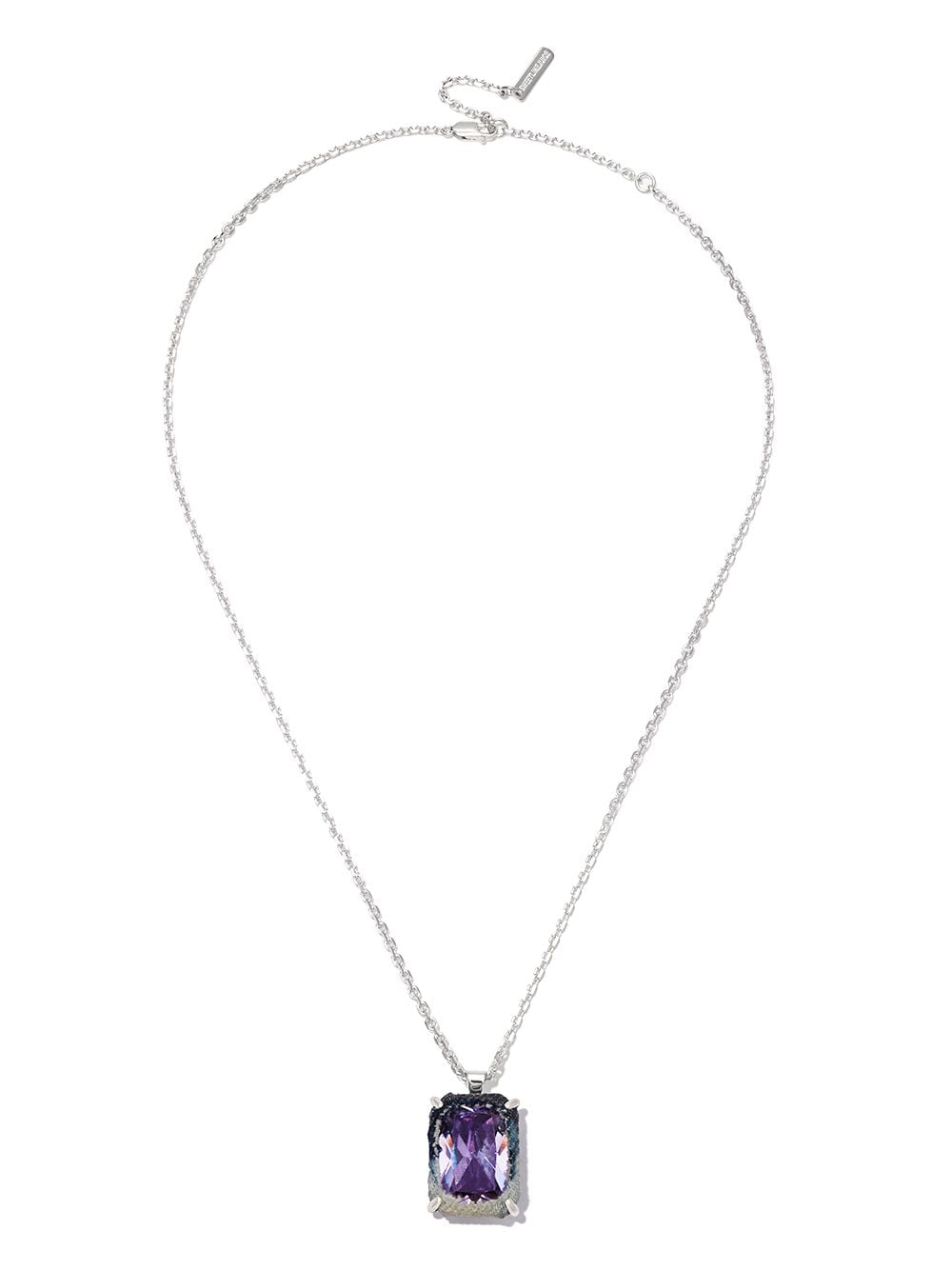 Shop Sweetlimejuice Crystal-embellished Pendant Necklace In Silver