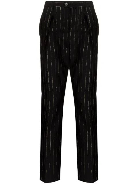Saint Laurent lurex-pinstripe high-waisted tailored trousers