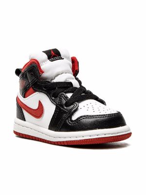 Jordan 1 mid sales black white red