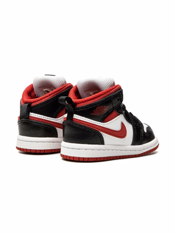 Jordan 1 mid gym red/black/white toddler boys' clearance shoe