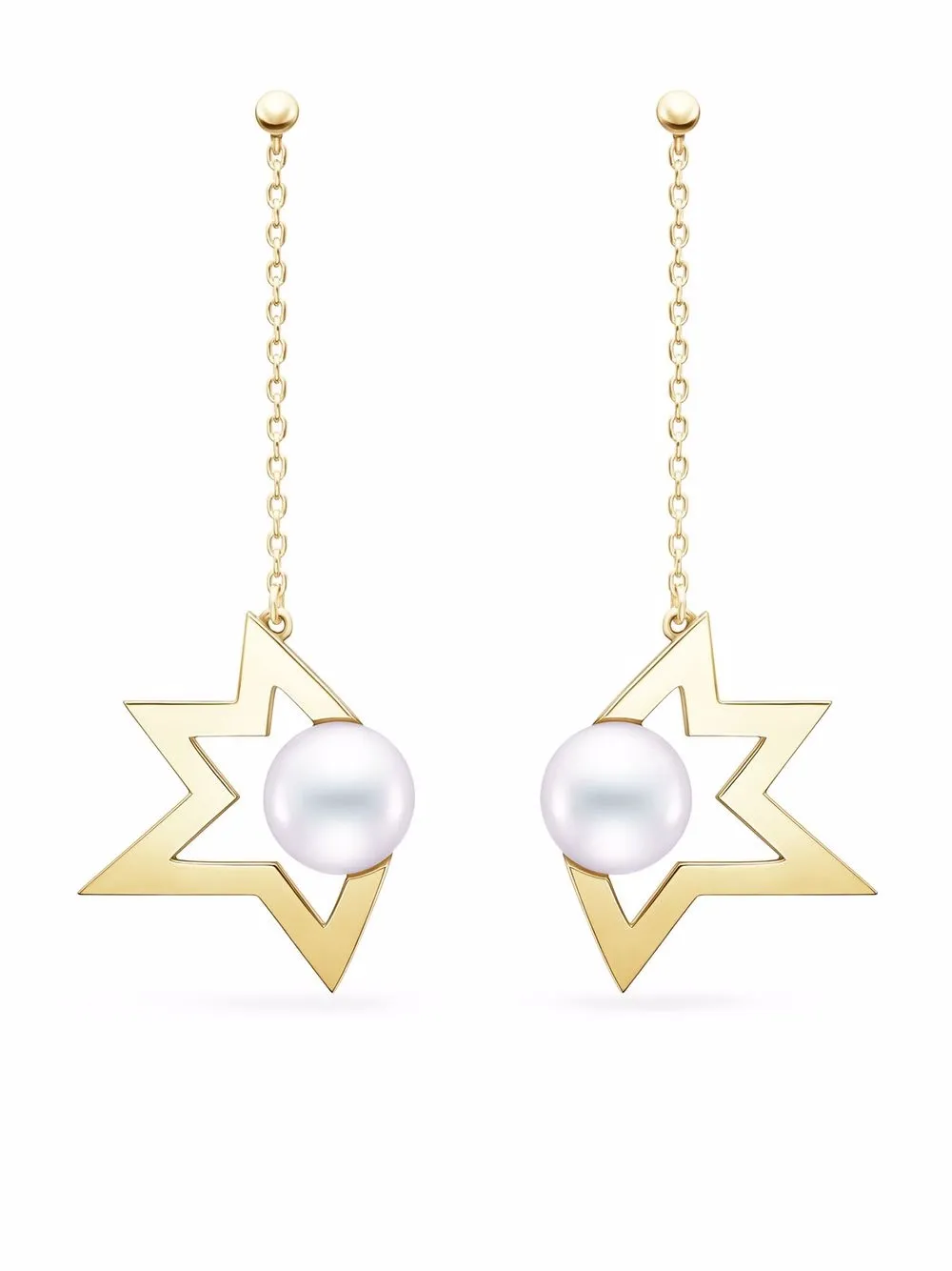 

TASAKI 18kt yellow gold Collection Line Comet Plus pearl drop earrings