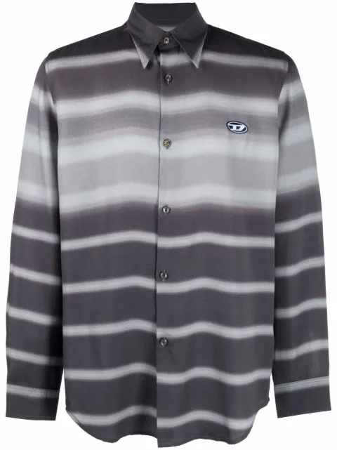 Diesel S-Tucked striped TENCEL™ lyocell shirt