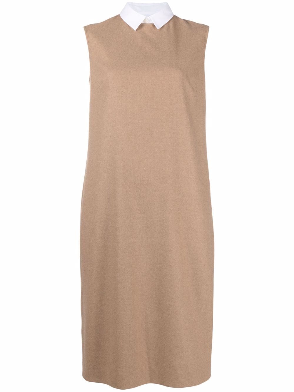 Image 1 of Ralph Lauren Collection detachable-collar sleeveless shift dress