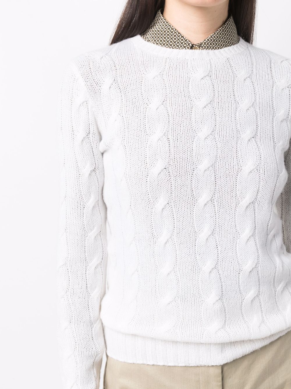 Shop Ralph Lauren Cable-knit Cashmere Jumper In Neutrals