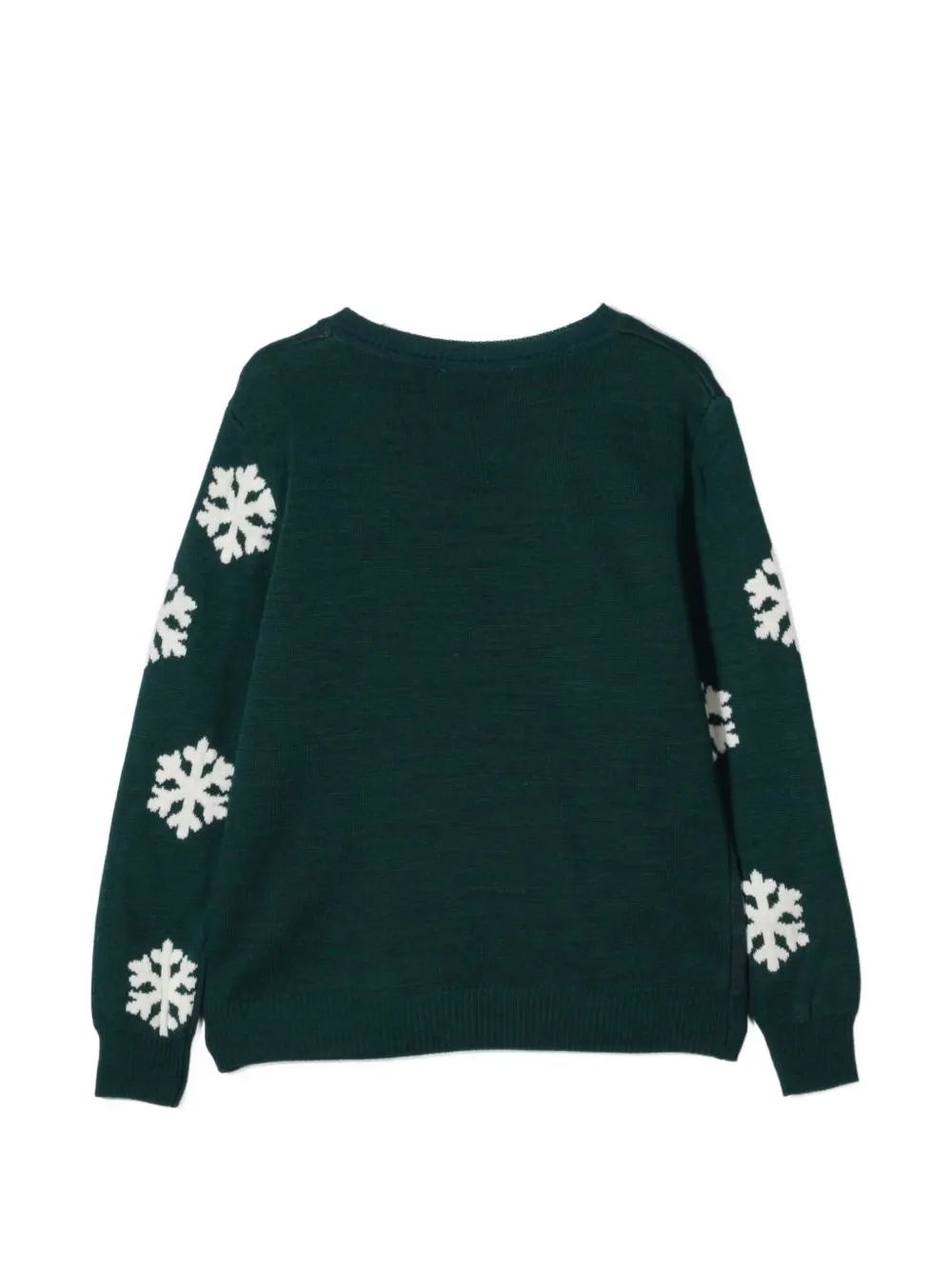 Siola Trui met sneeuwvlok-print en gingerbread-intarsia Groen