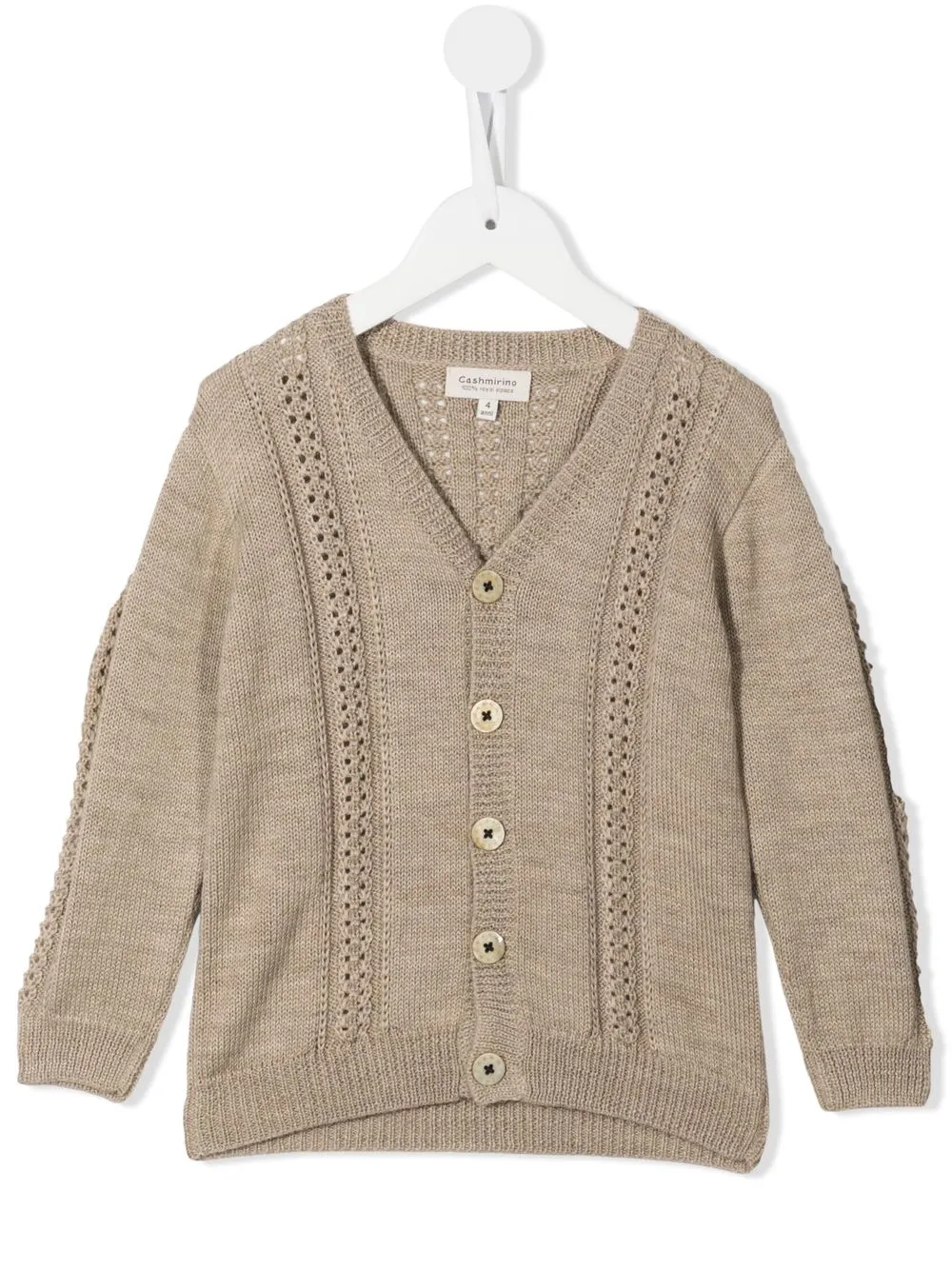 

Cashmirino open-knit alpaca cardigan - Brown