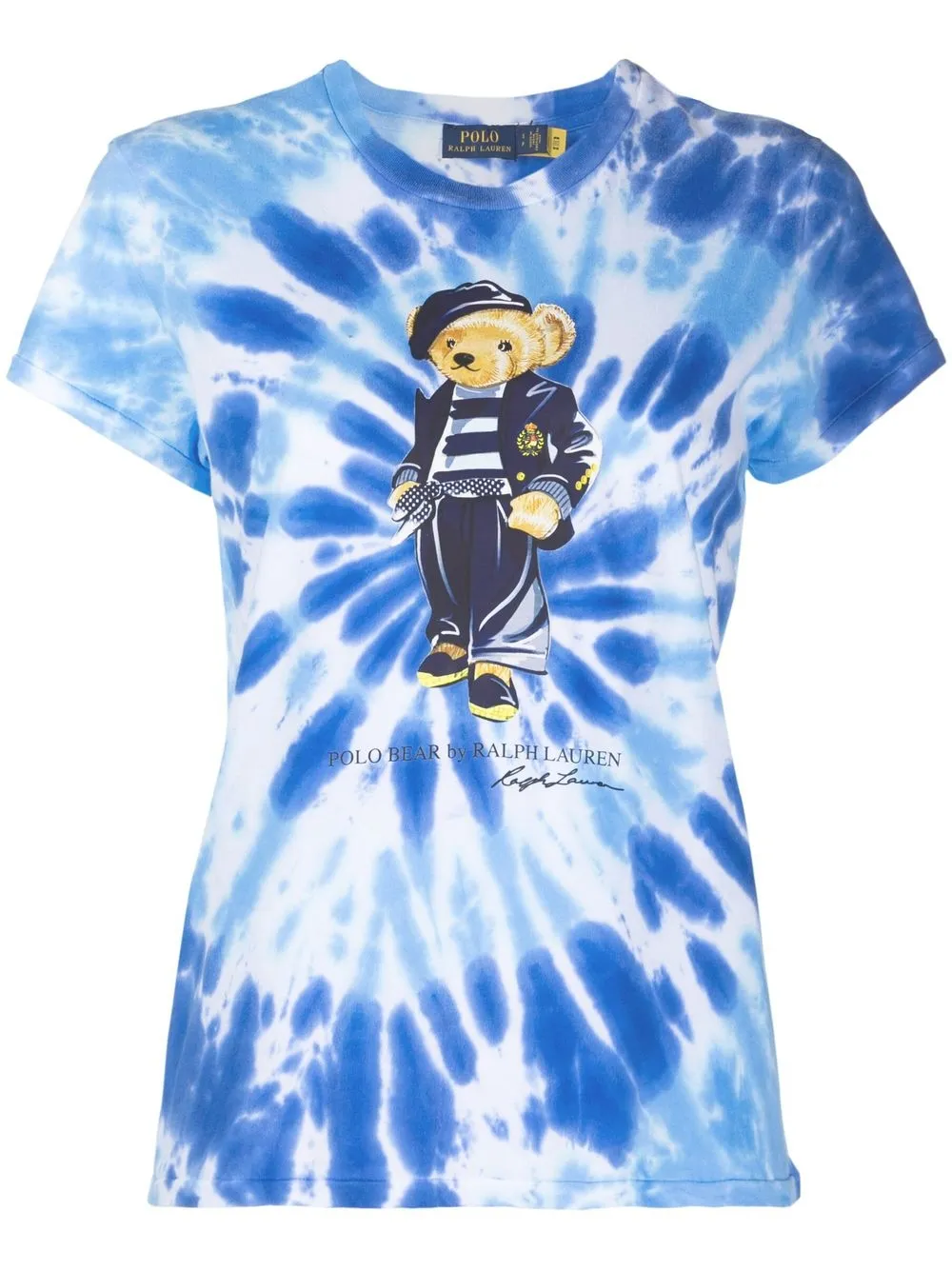 

Polo Ralph Lauren playera Polo Bear con motivo tie-dye - Azul