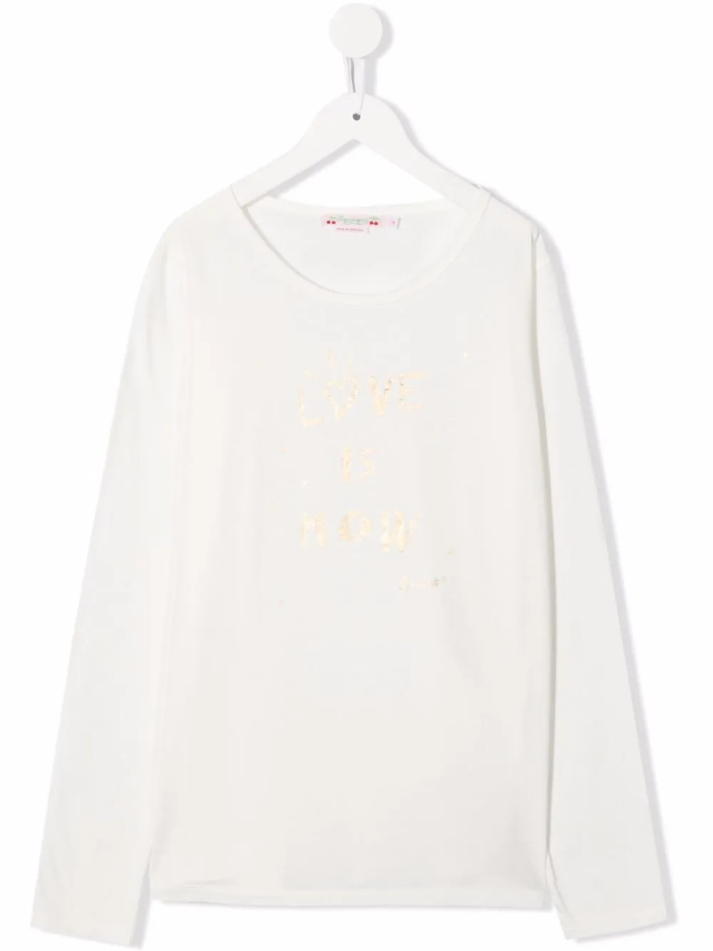 Image 1 of Bonpoint TEEN metallic slogan-print top