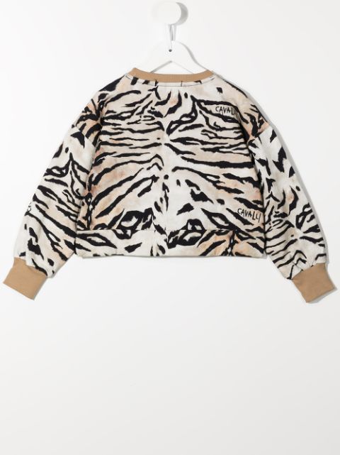 animal-sleeve logo-print top 