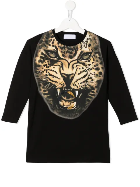 Roberto Cavalli Junior animal-print longsleeved dress
