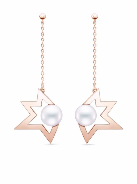 TASAKI boucles d'oreilles pendantes Collection Line Comet Plus en or rose 18ct