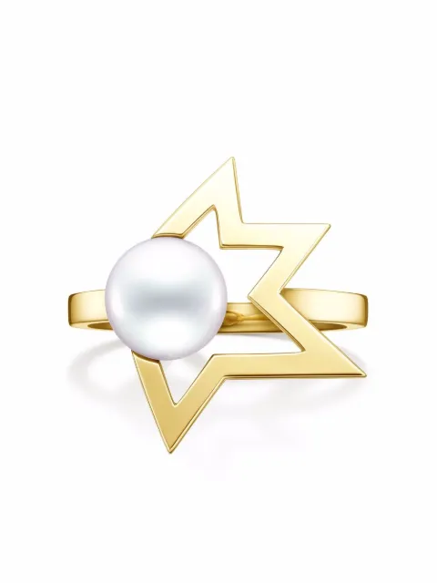 TASAKI anillo Comet Plus Collection Line en oro amarillo de 18kt con perla