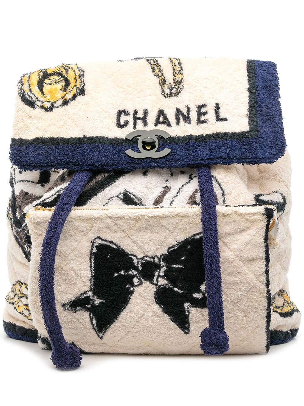 Image 1 of CHANEL Pre-Owned 1992 diamond-quilted logo-print backpack