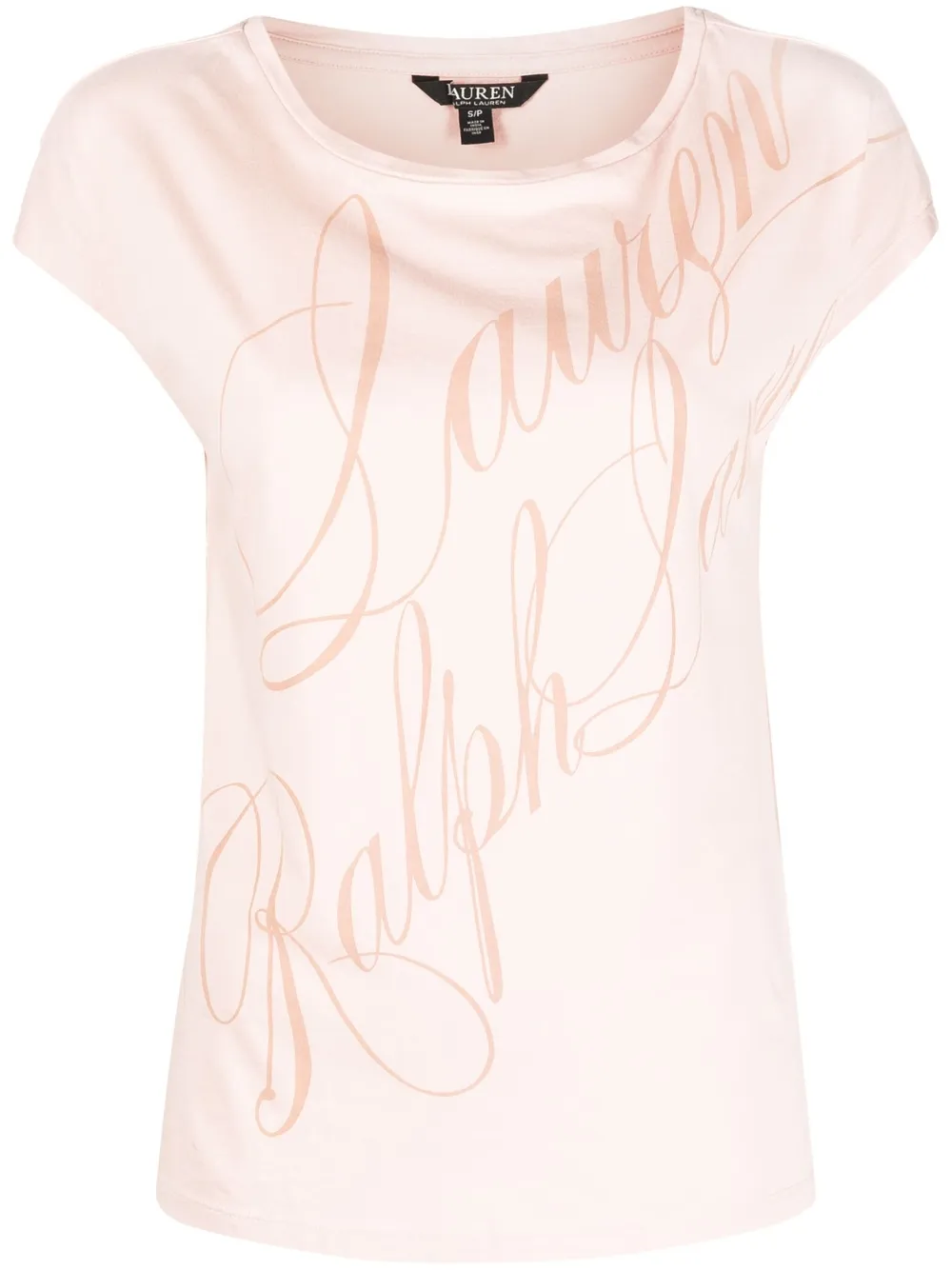 

Lauren Ralph Lauren tonal script logo-print T-shirt - Pink