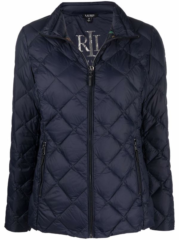 Shop Lauren Ralph Lauren diamond-quilted zipped puffer jacket with Express  Delivery - FARFETCH