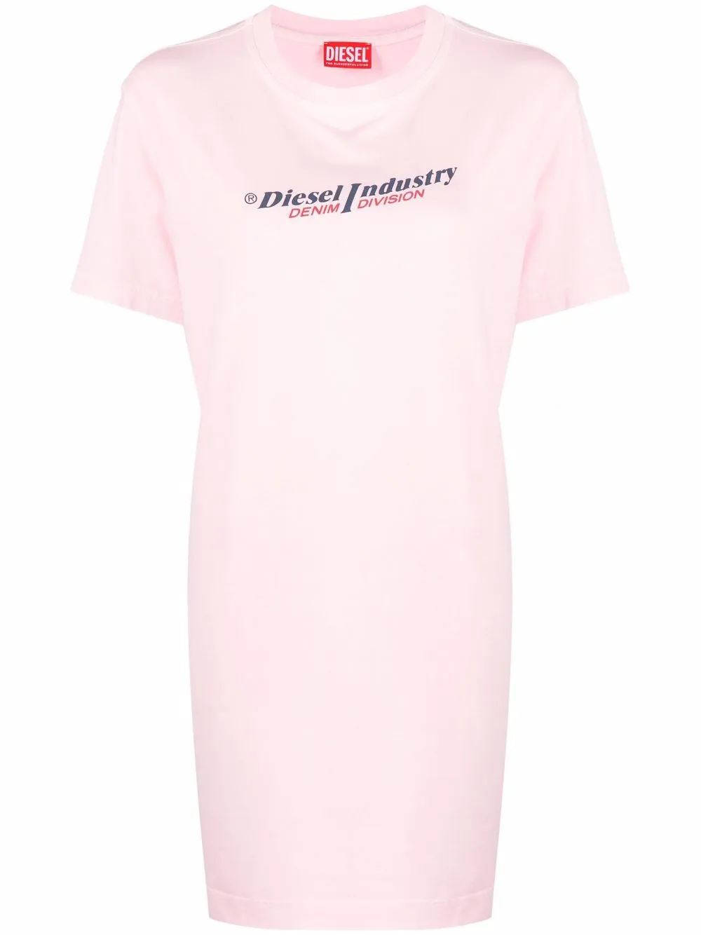 

Diesel vestido estilo playera con logo estampado - Rosado