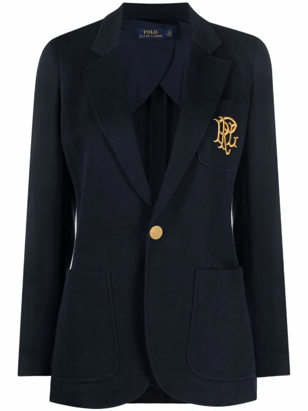 Louis Vuitton Blazer Jacket with Embroidered Patch, Navy, One Size