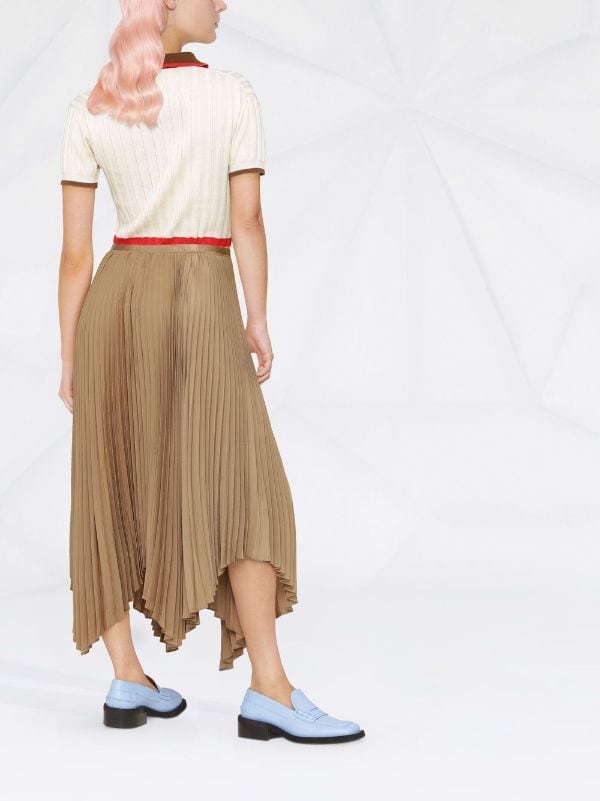 Shop Polo Ralph Lauren handkerchief-hem pleated midi skirt with Express  Delivery - FARFETCH