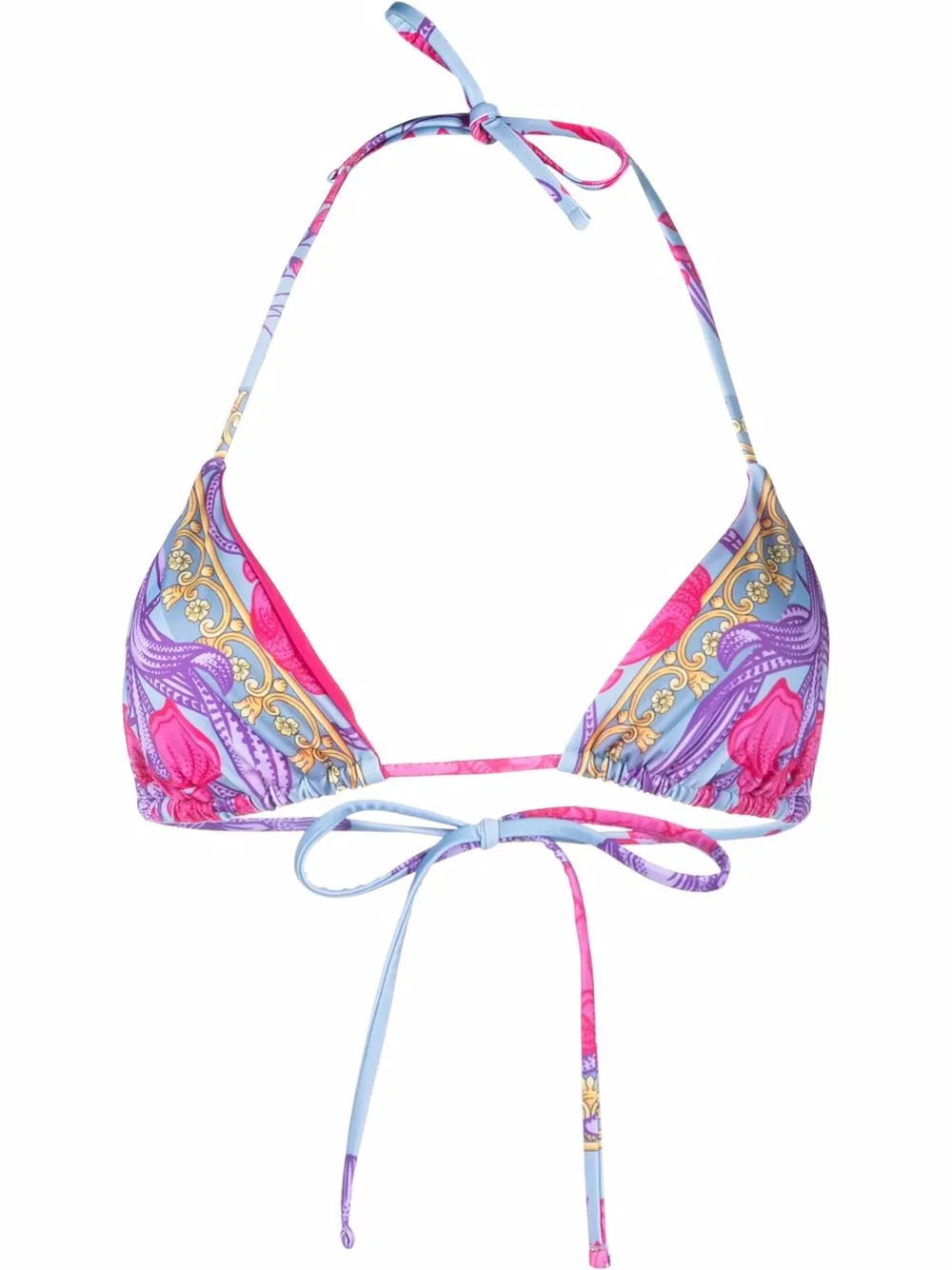 

Versace Barocco halterneck bikini top - Blue