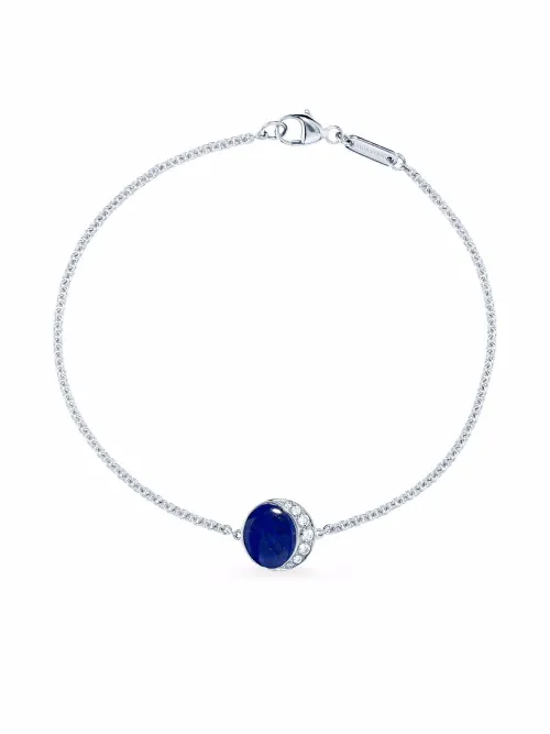 Bracelet Fortuna en or blanc 18ct serti de diamants et lapis-lazuli - David Morris - Modalova