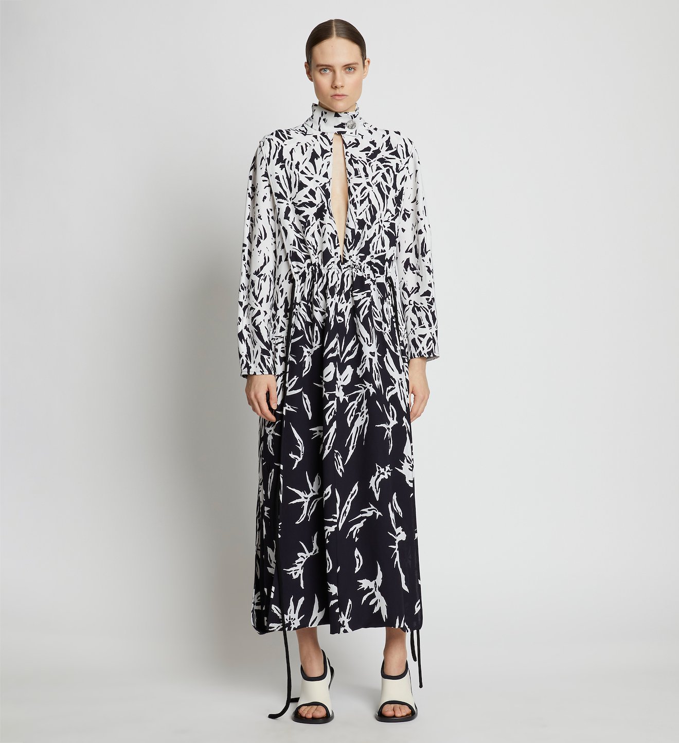Dégradé Floral Long Sleeve Dress