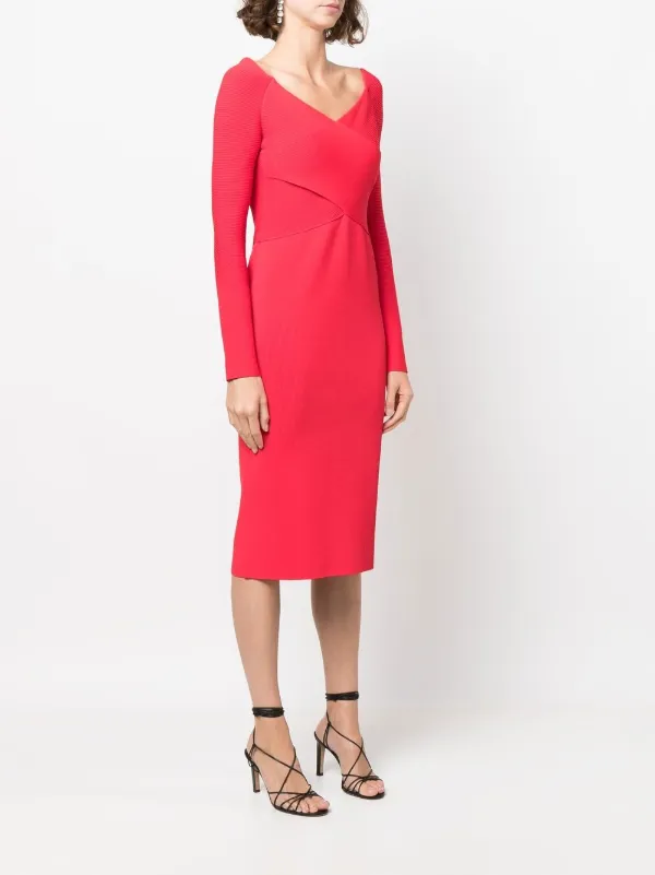 open lace back dress Women's Radiant Reverie Red Linen Midi Dress | Size: L main image 1