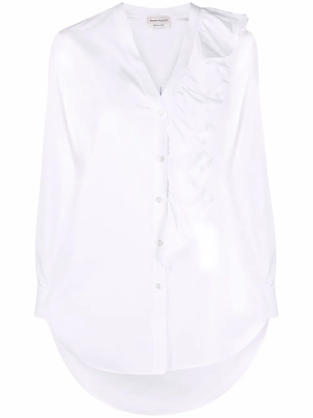 

Alexander McQueen camisa con detalle de volantes - Blanco