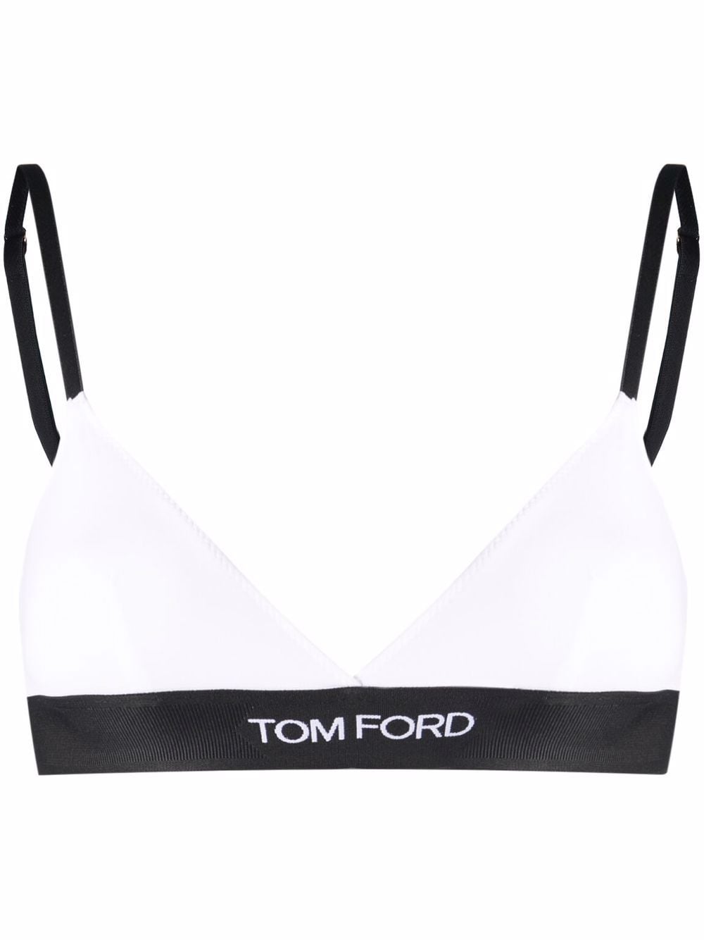 Cotton-blend triangle bralette in neutrals - Tom Ford