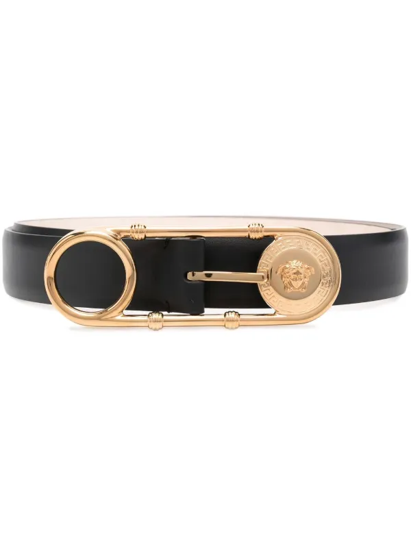 Versace Black Safety Pin Buckle Belt - Farfetch