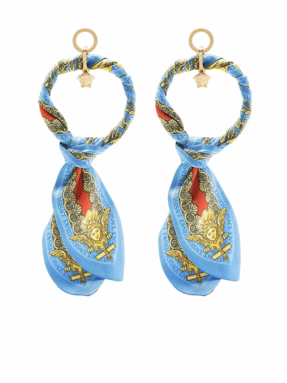 

Versace bandana-detail hoop earrings - Blue