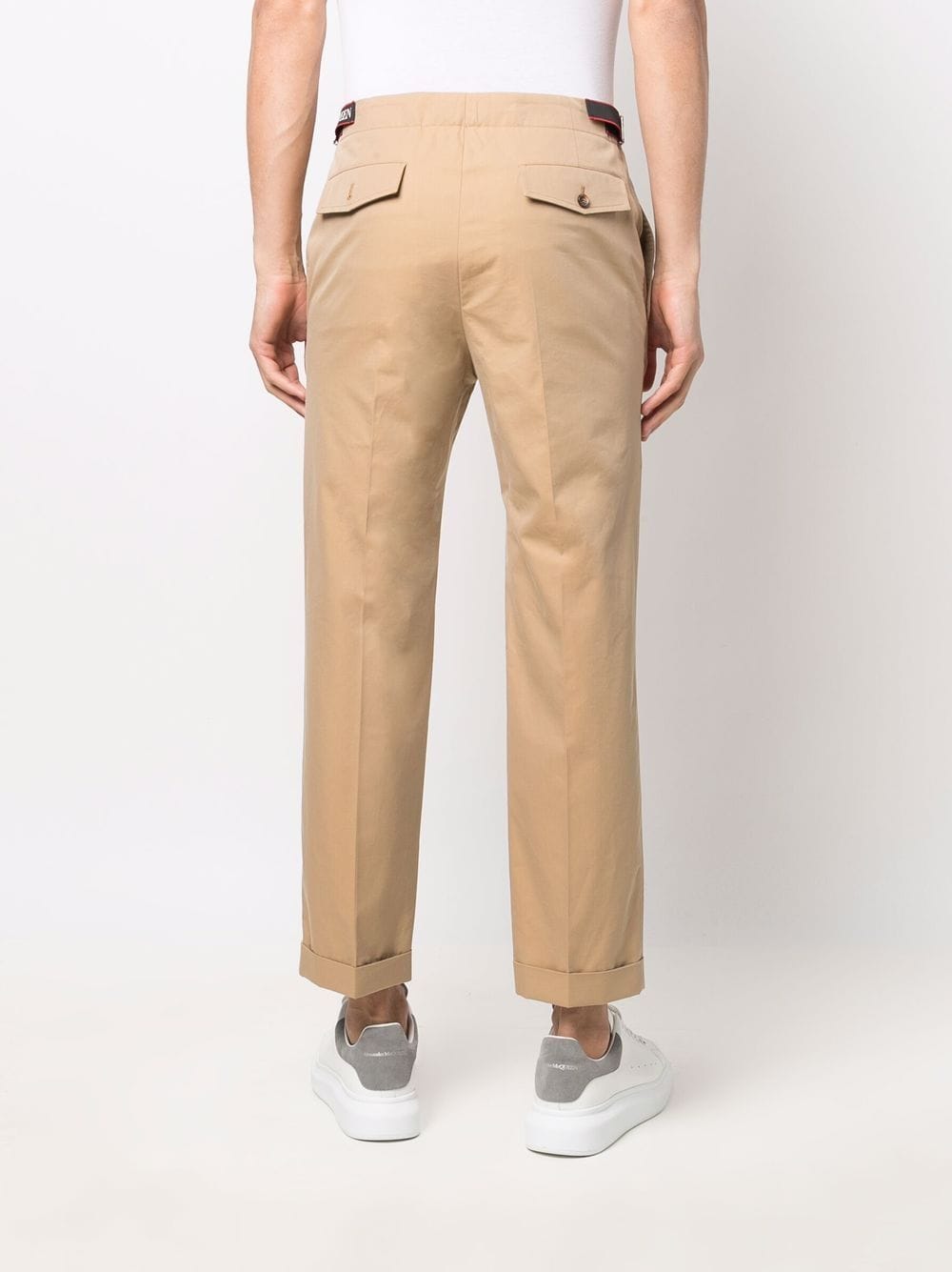 logo tape slim-fit chinos