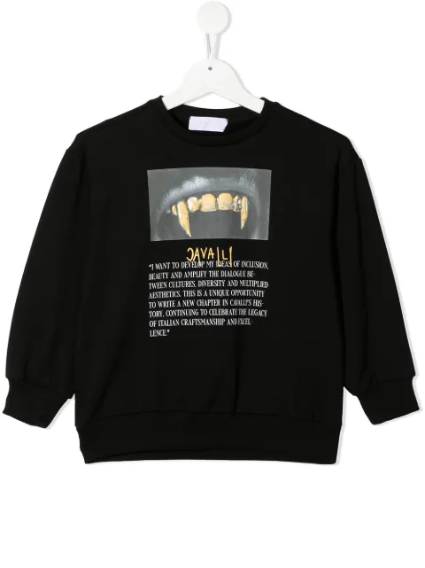 Roberto Cavalli Junior graphic-logo print sweatshirt