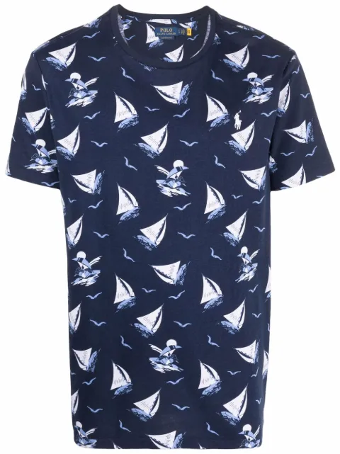 sailing-print T-shirt