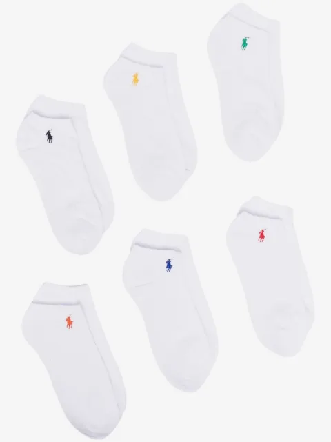 Polo Ralph Lauren embroidered logo-print socks set of 6 