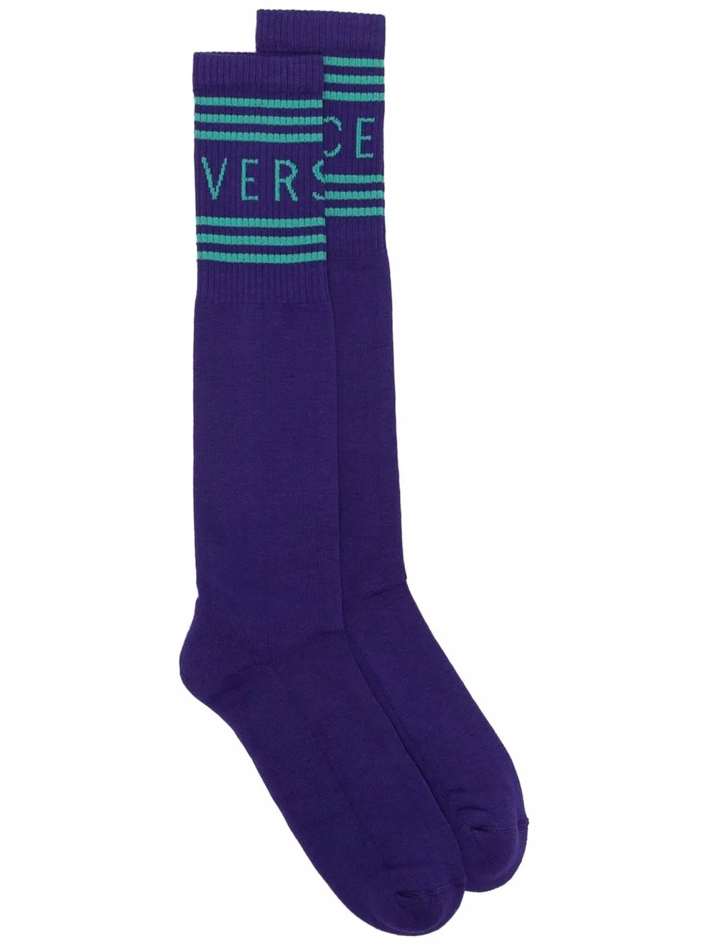 

Versace calcetines tejidos con logo en intarsia - Morado