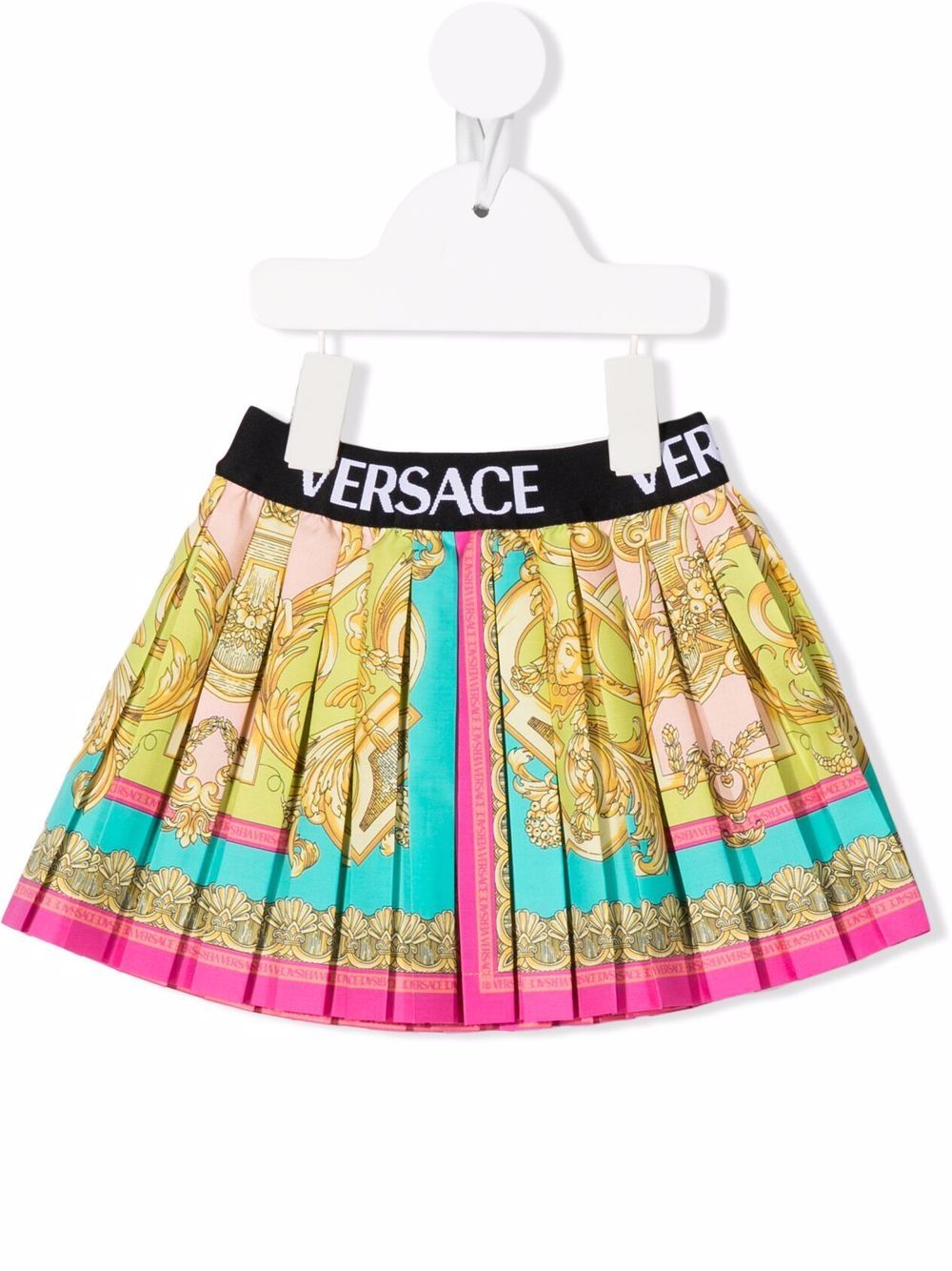 фото Versace kids baroque-print pleated skirt