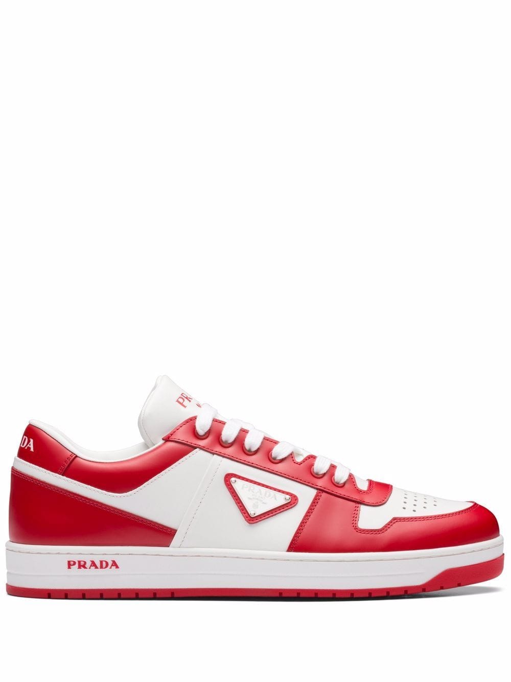 Image 1 of Prada triangle logo-patch low-top sneakers