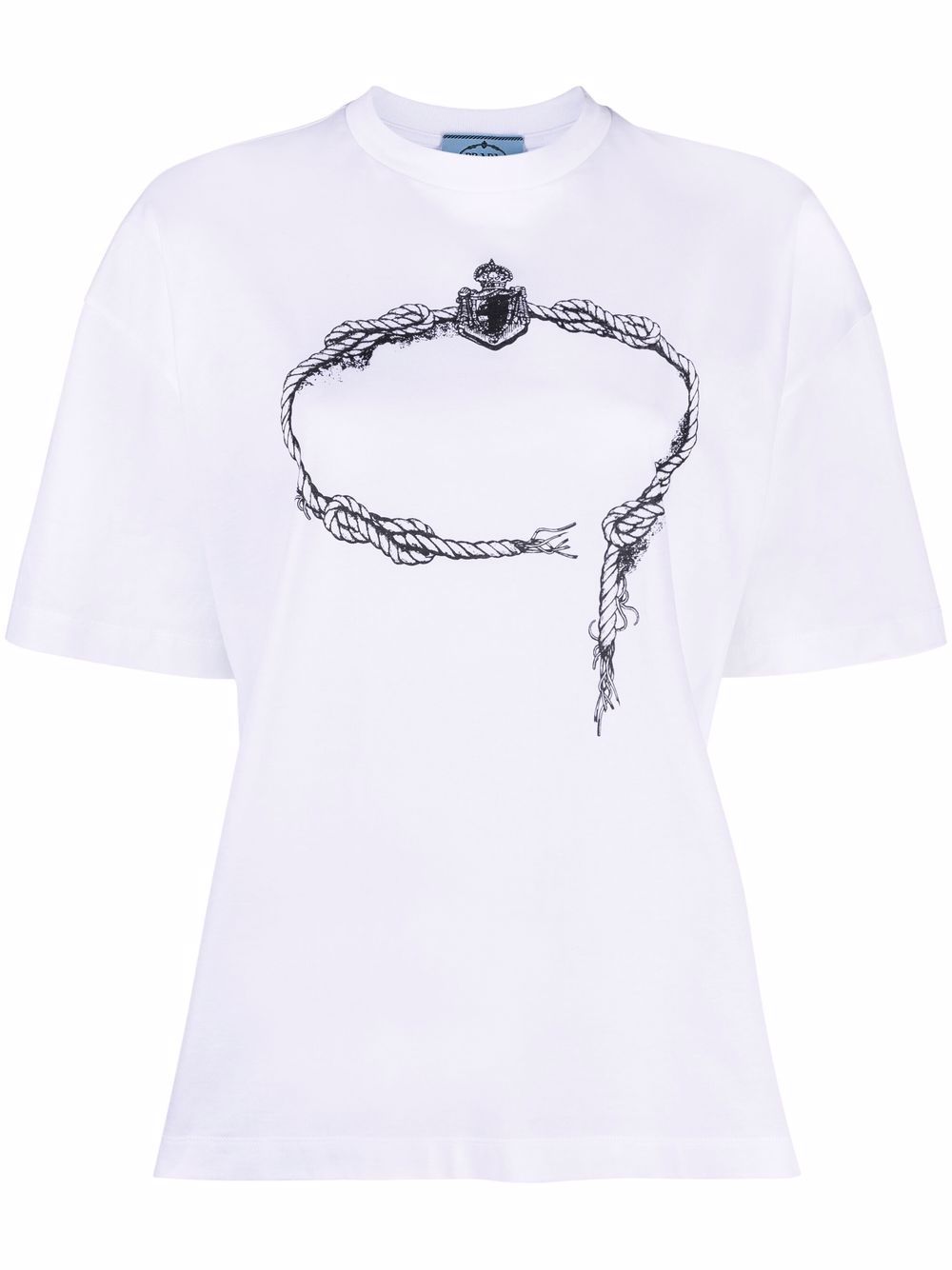 Prada rope-print Cotton T-shirt - Farfetch