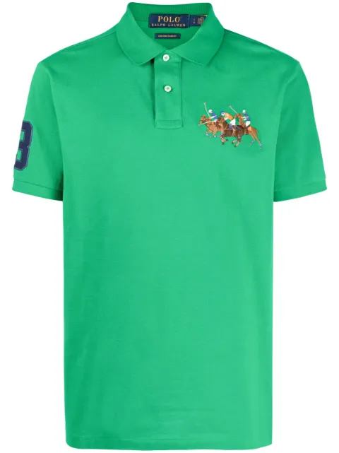 Polo Ralph Lauren قميص بولو قطن بتطريز 3 أحصنة