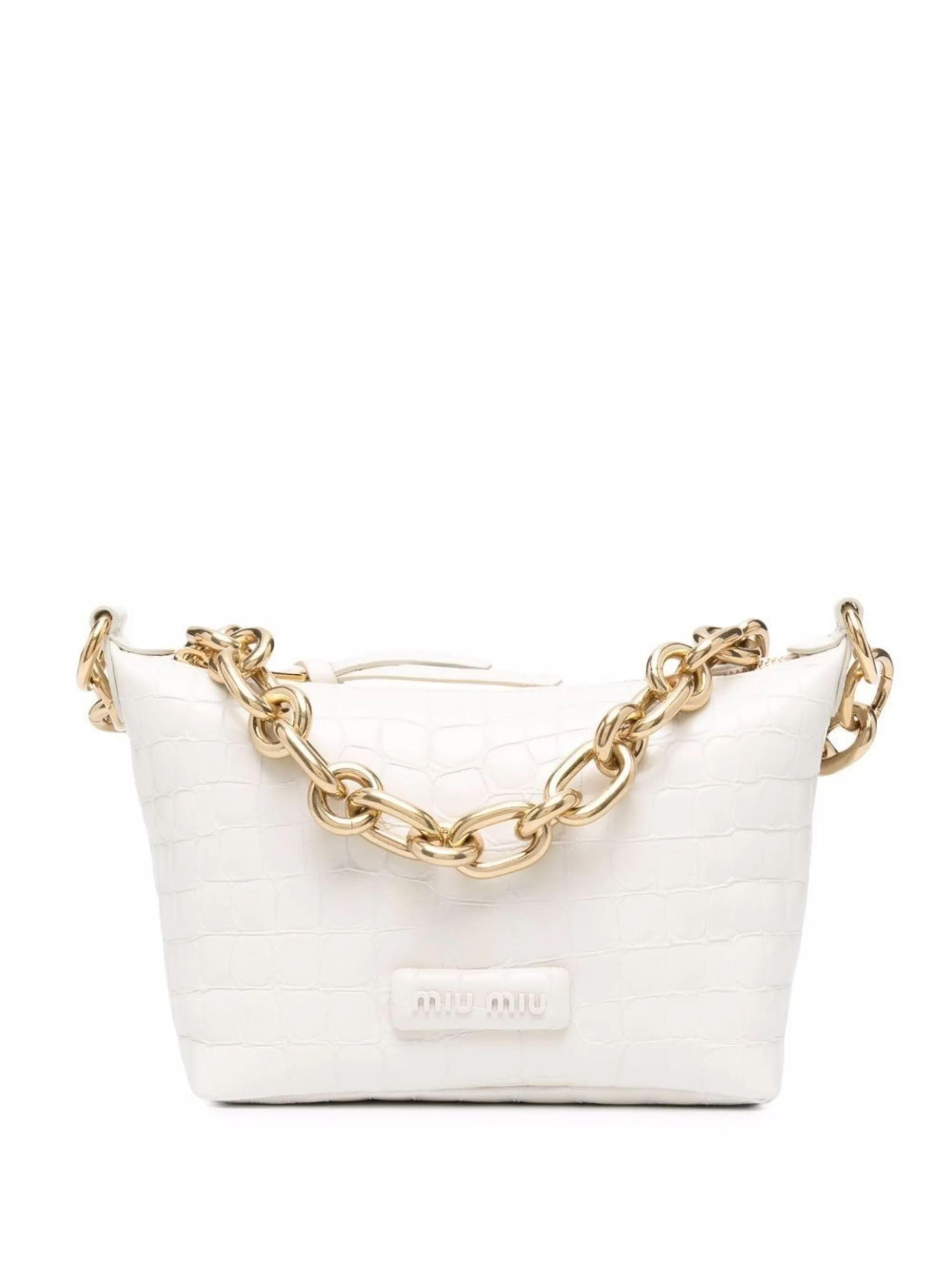 Spirit crocodileeffect leather bag Miu Miu