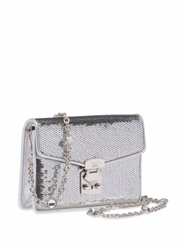 Miu Miu Confidential スパンコールディテール バッグ | シルバー