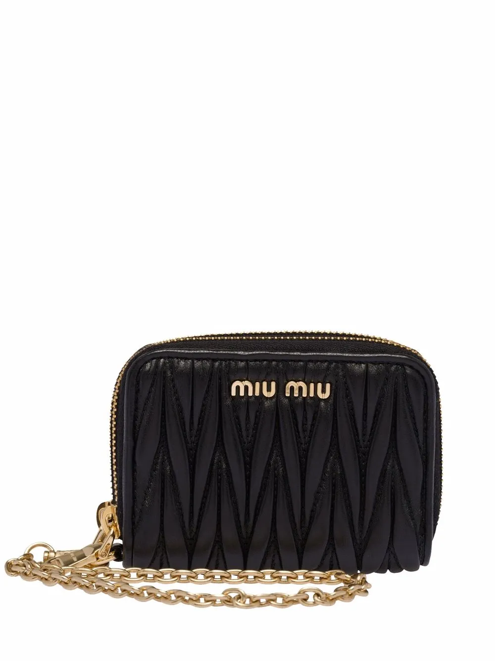 

Miu Miu Matelassé nappa leather cardholder - Black