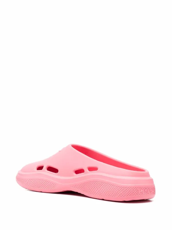 Prada Mellow logo-embellished Mules | Pink | FARFETCH
