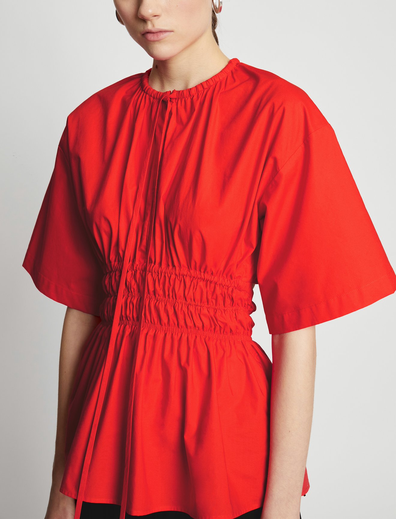 Poplin Drawstring Blouse #4