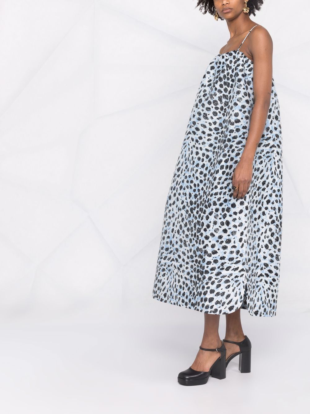 фото Ganni платье без рукавов с леопардовым принтом