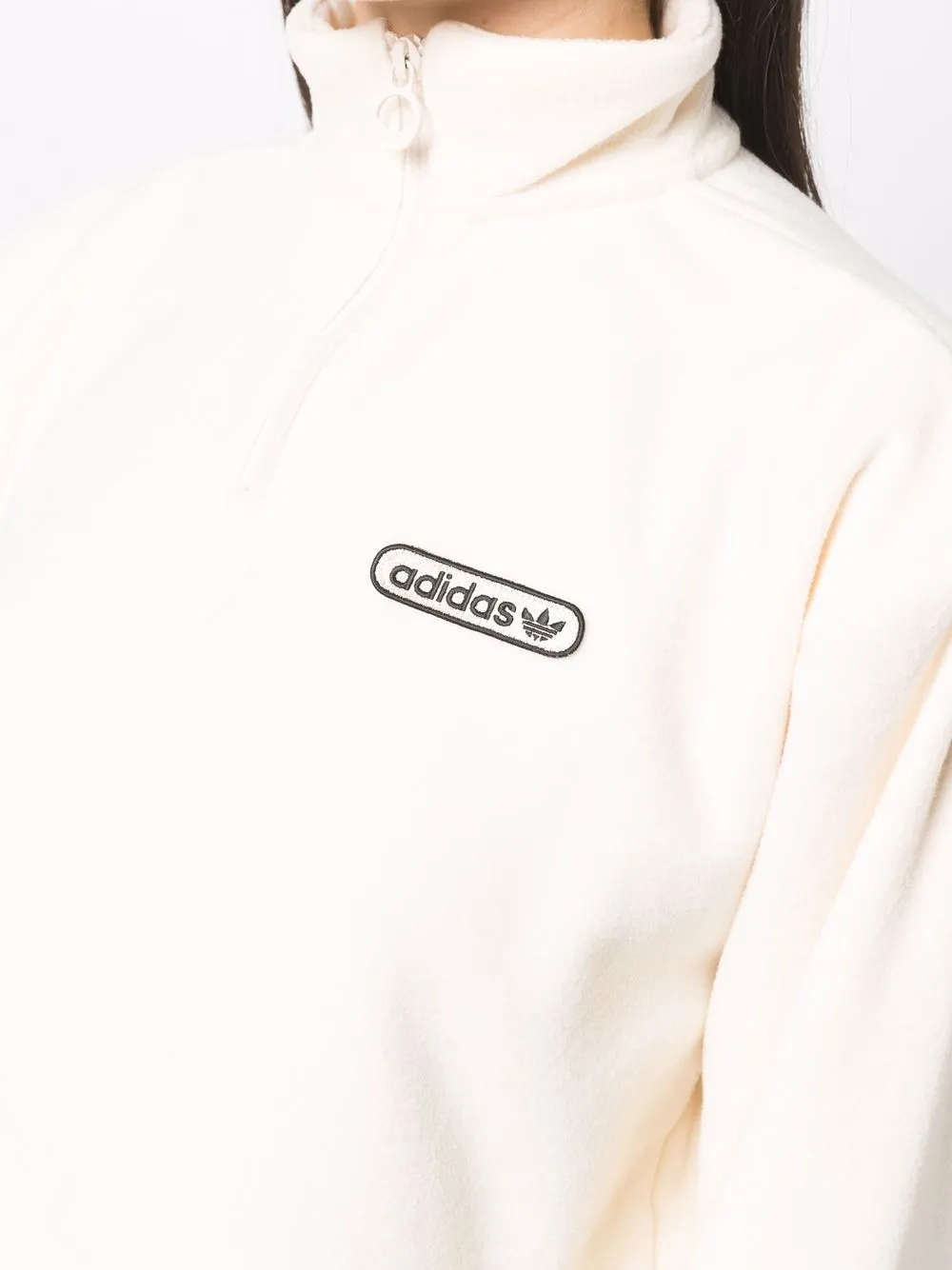 фото Adidas укороченная толстовка с вышитым логотипом