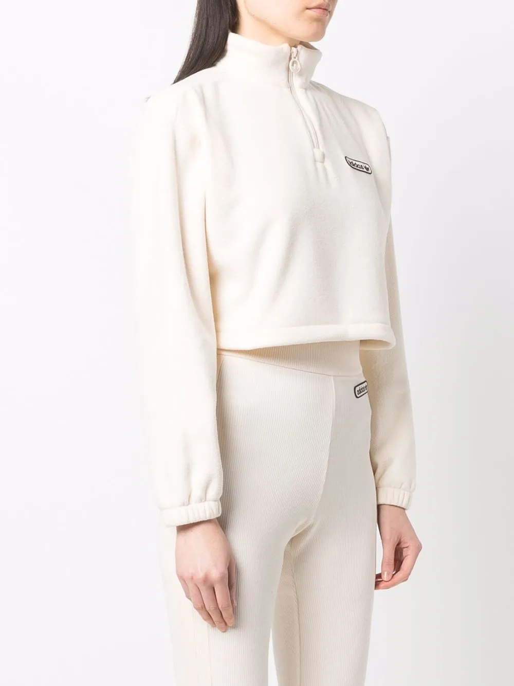 фото Adidas укороченная толстовка с вышитым логотипом