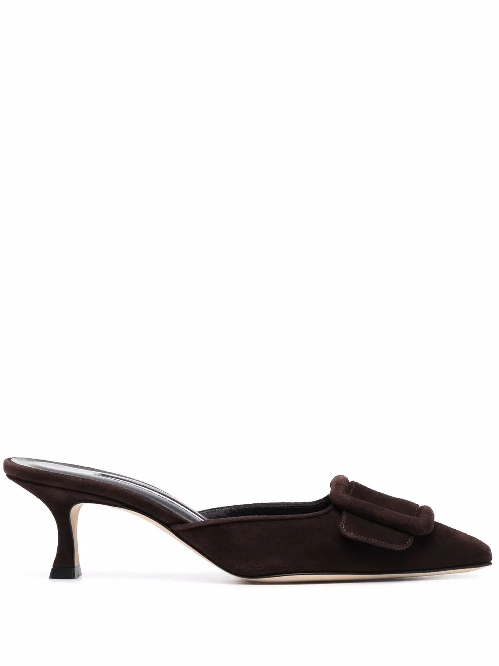 Manolo Blahnik buckle-detail suede pumps Brown