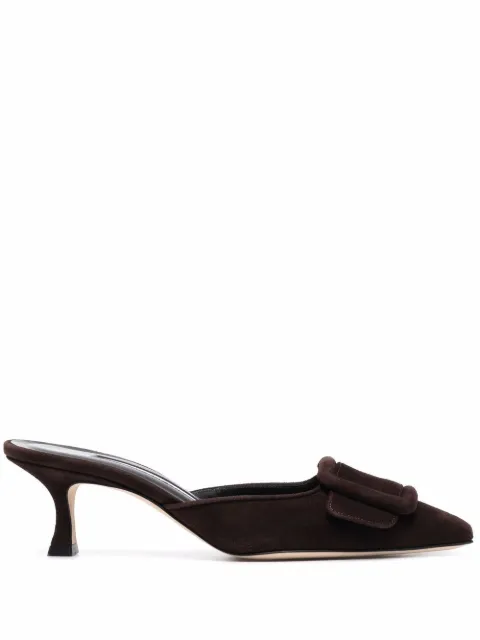 Manolo Blahnik buckle-detail suede pumps