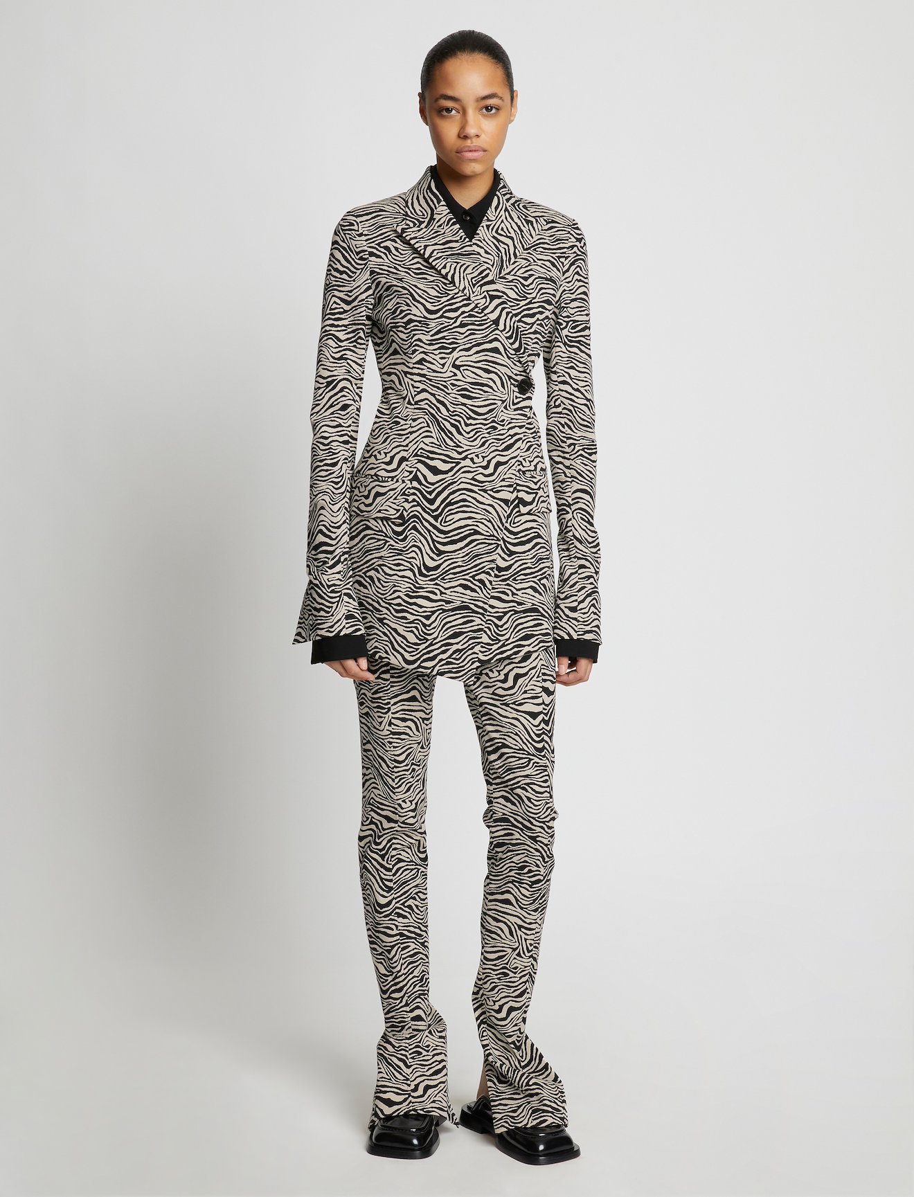Stretch Zebra Jacquard Blazer #1